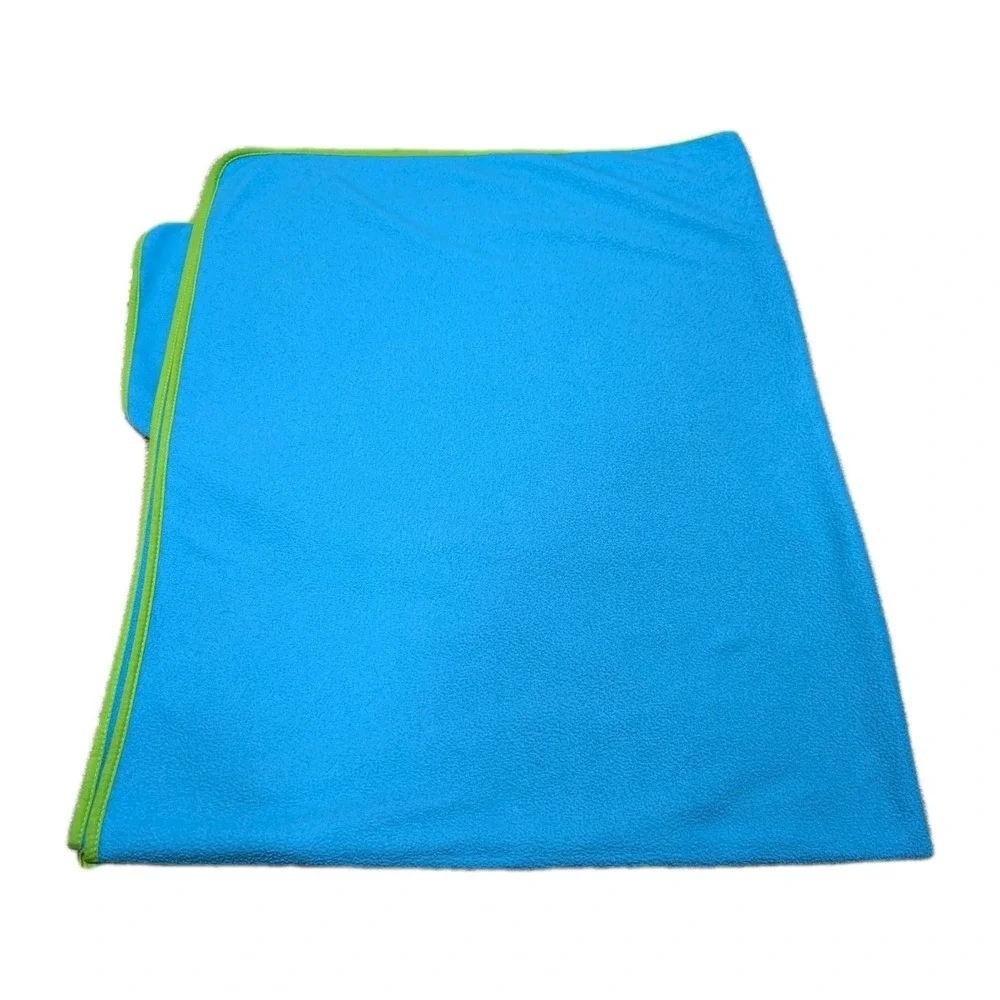 Vintage Tinkerbell Fleece Blanket Throw 60 X 50 Disney Blue Green Trim  LARGE